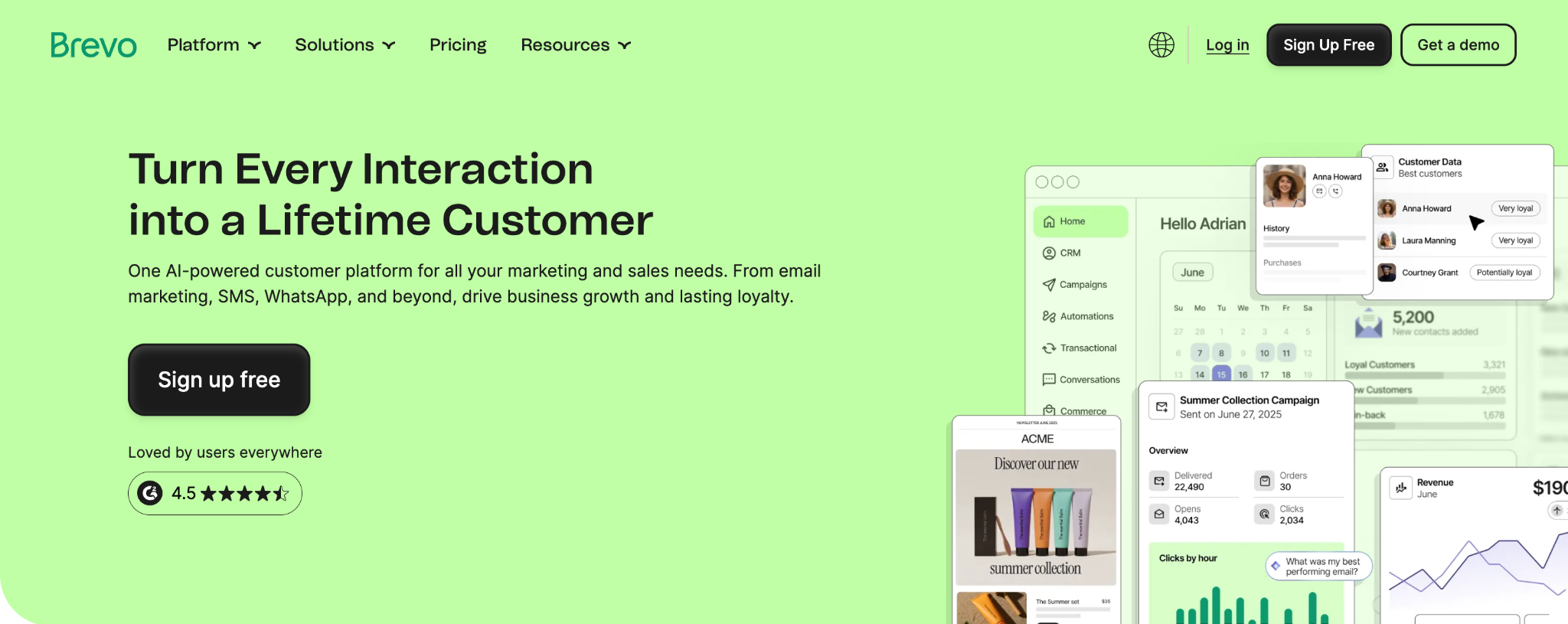 Brevo landing page