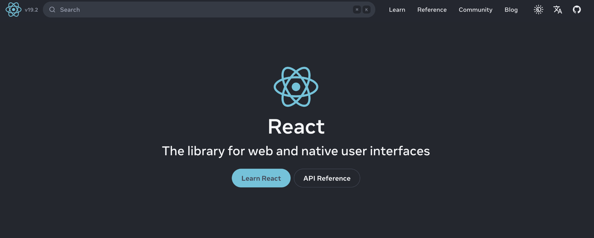 React landing page