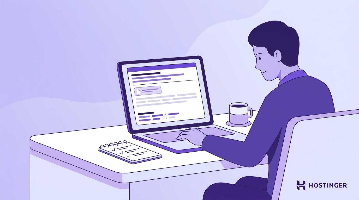 Man writing a business email
