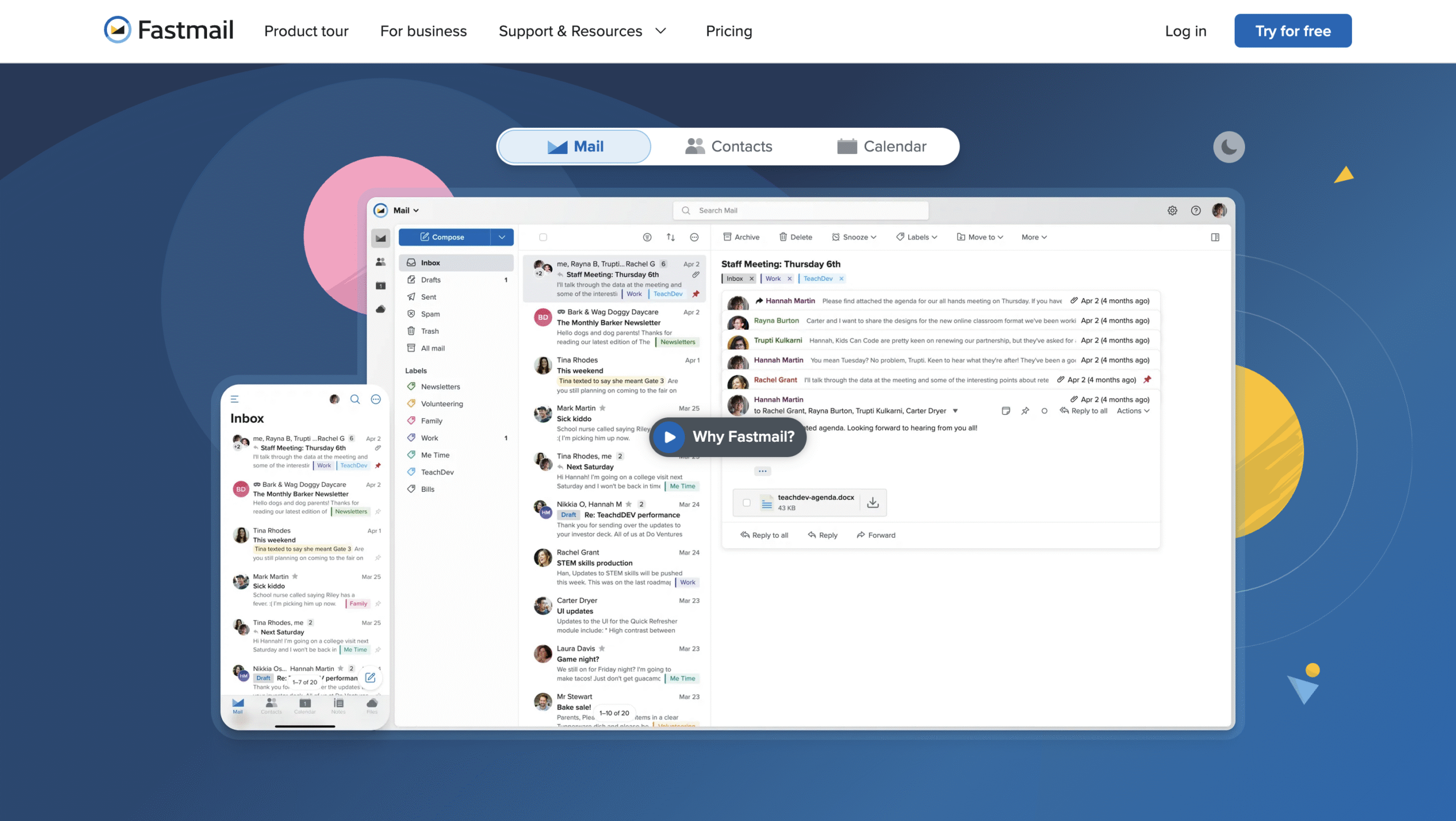 Fastmail's home page