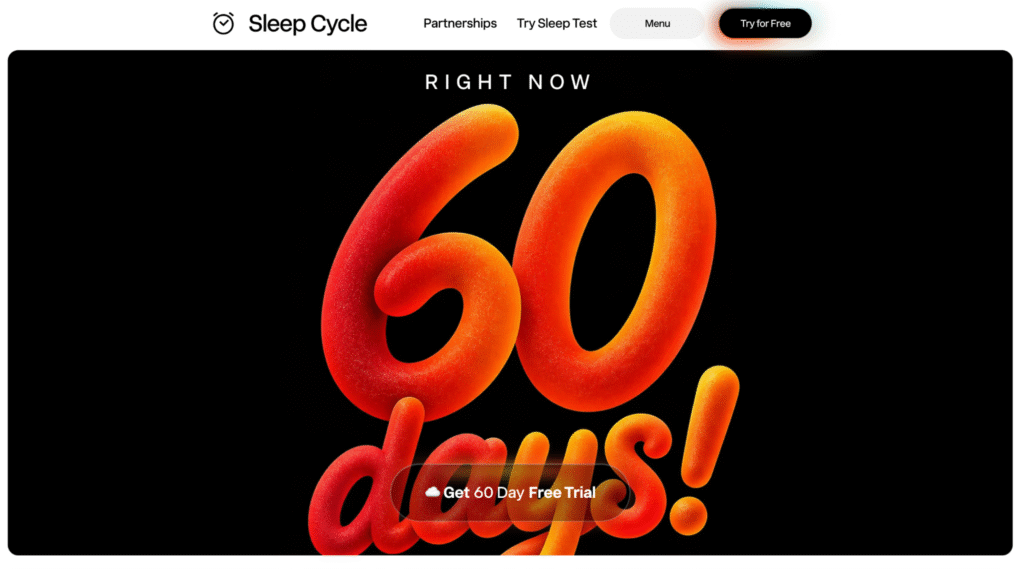 Homepage of Sleep Cycle