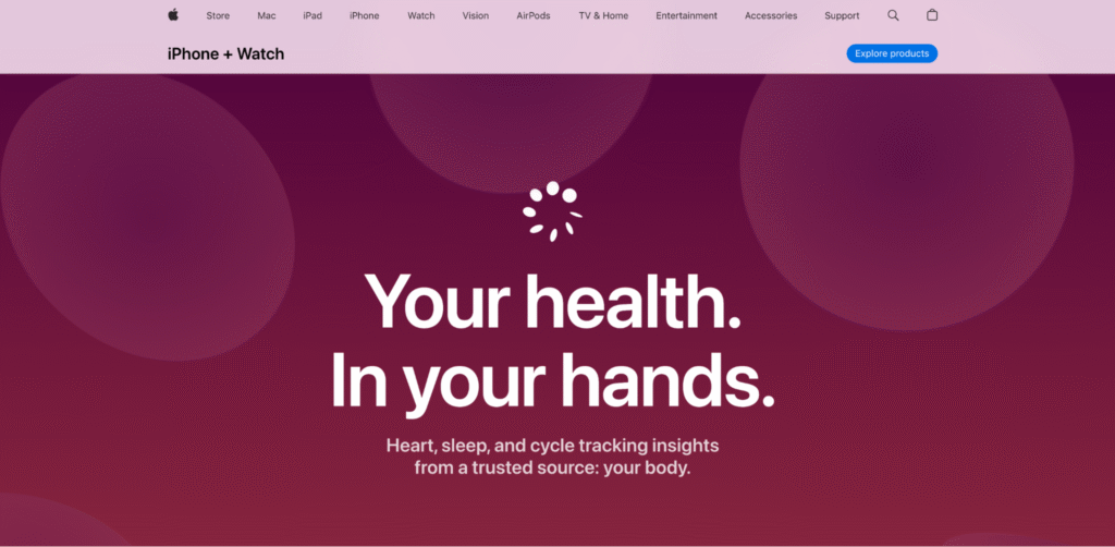 Homepage of Apple Health