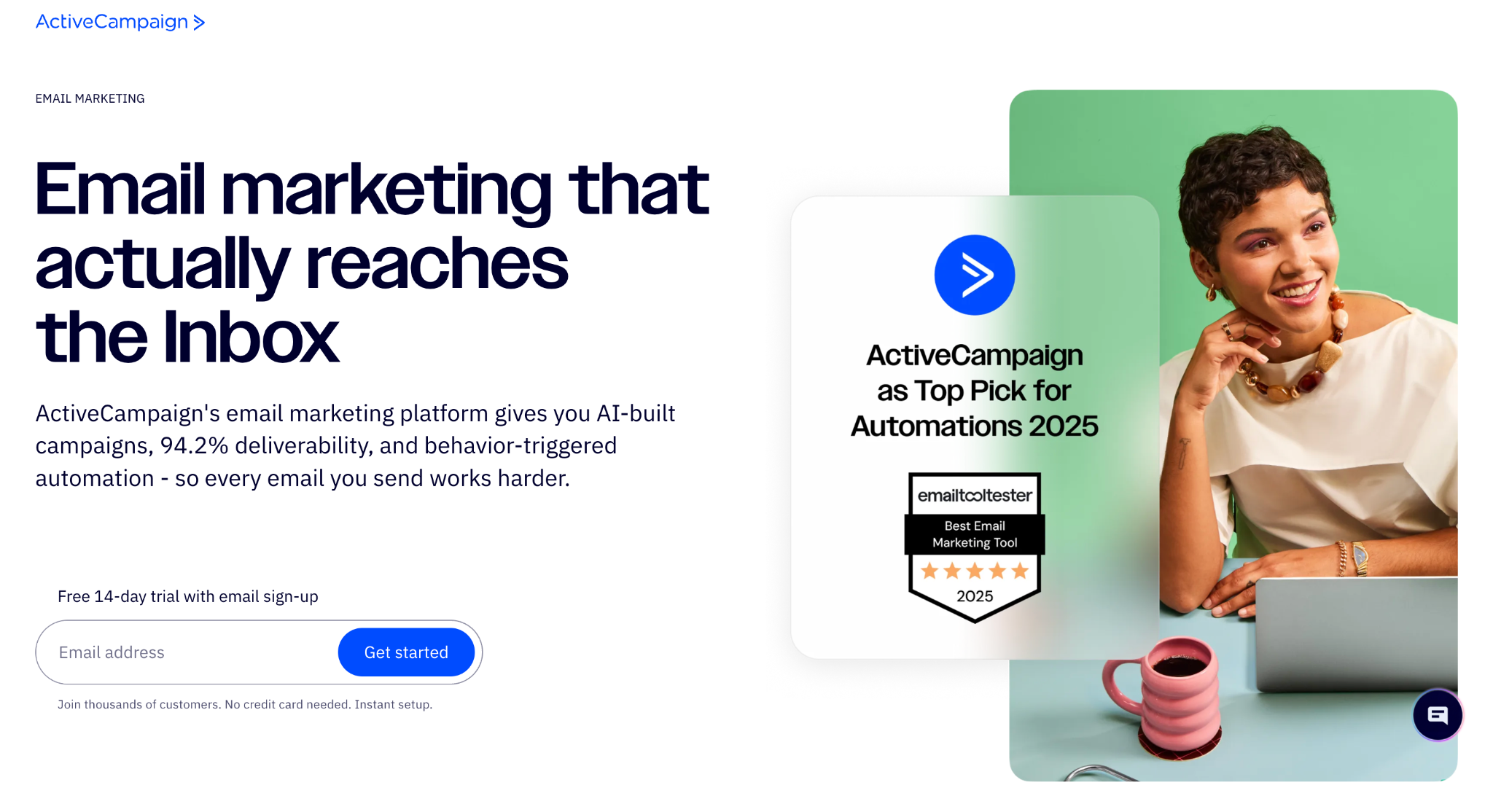 ActiveCampaign's landing page
