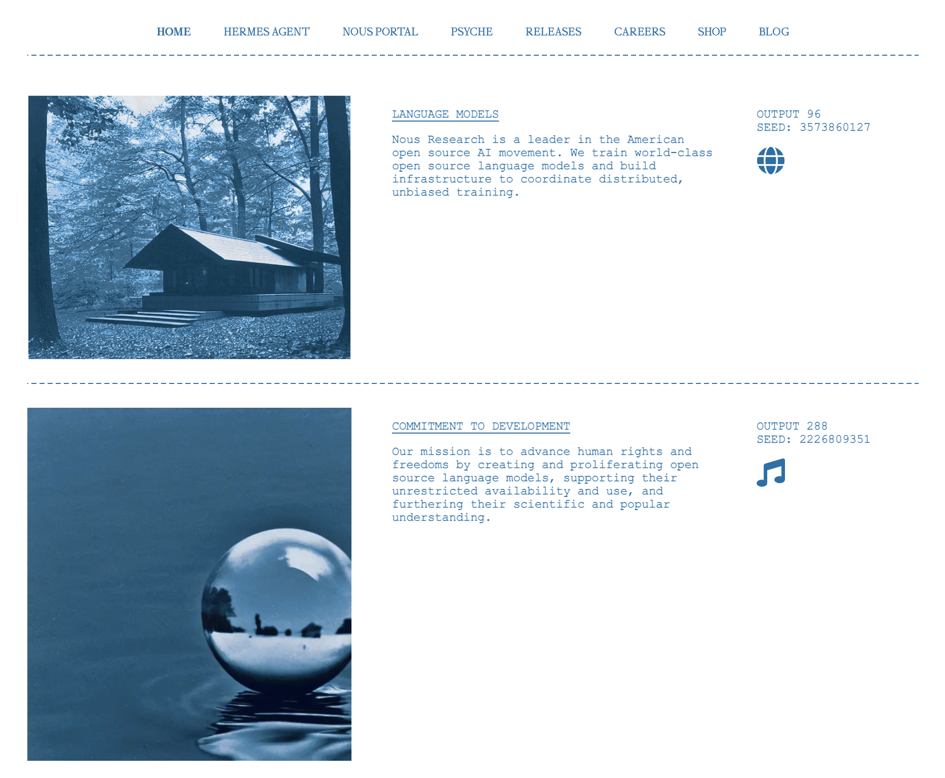Nous Research's homepage