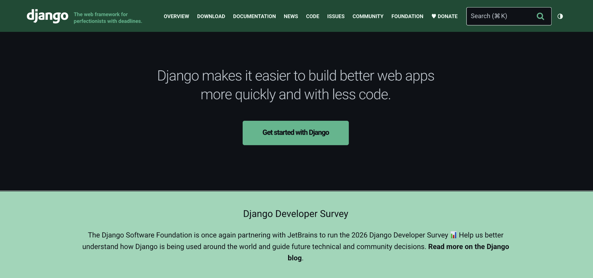 Django landing page