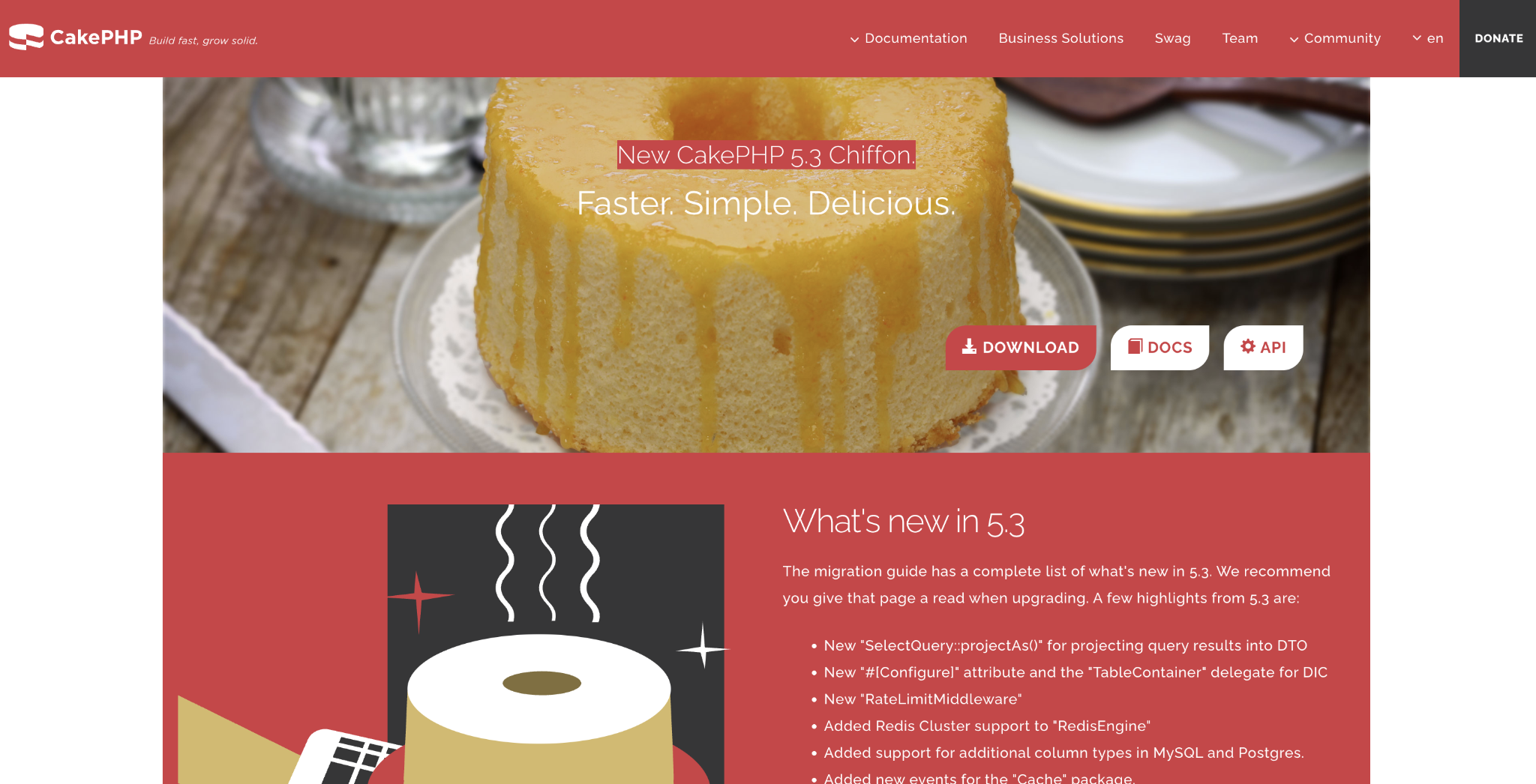 CakePHP landing page