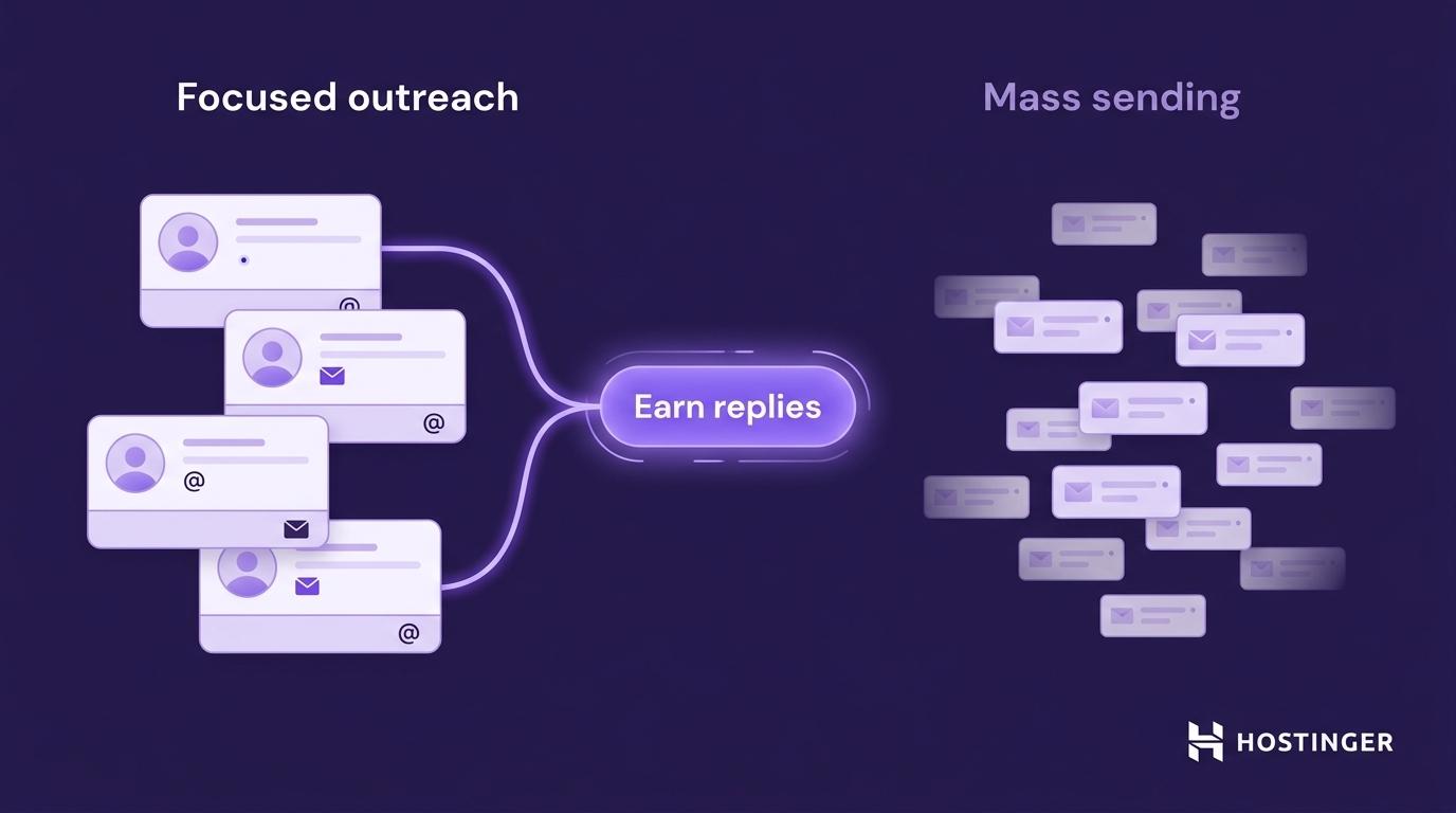 Focused outreach vs. mass sending diagram