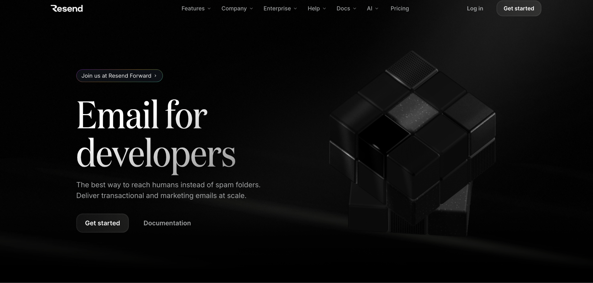 Resend landing page