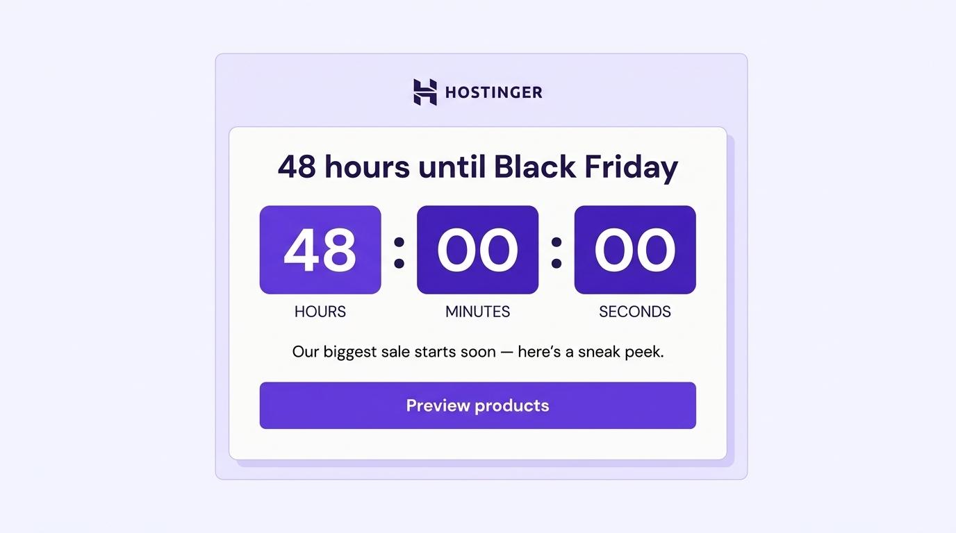 Black Friday countdown-to-launch teaser