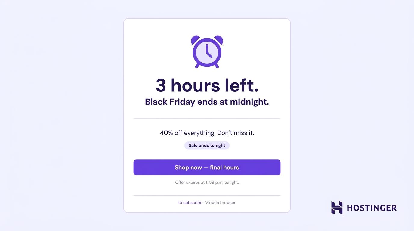 Black Friday final-hours urgency email
