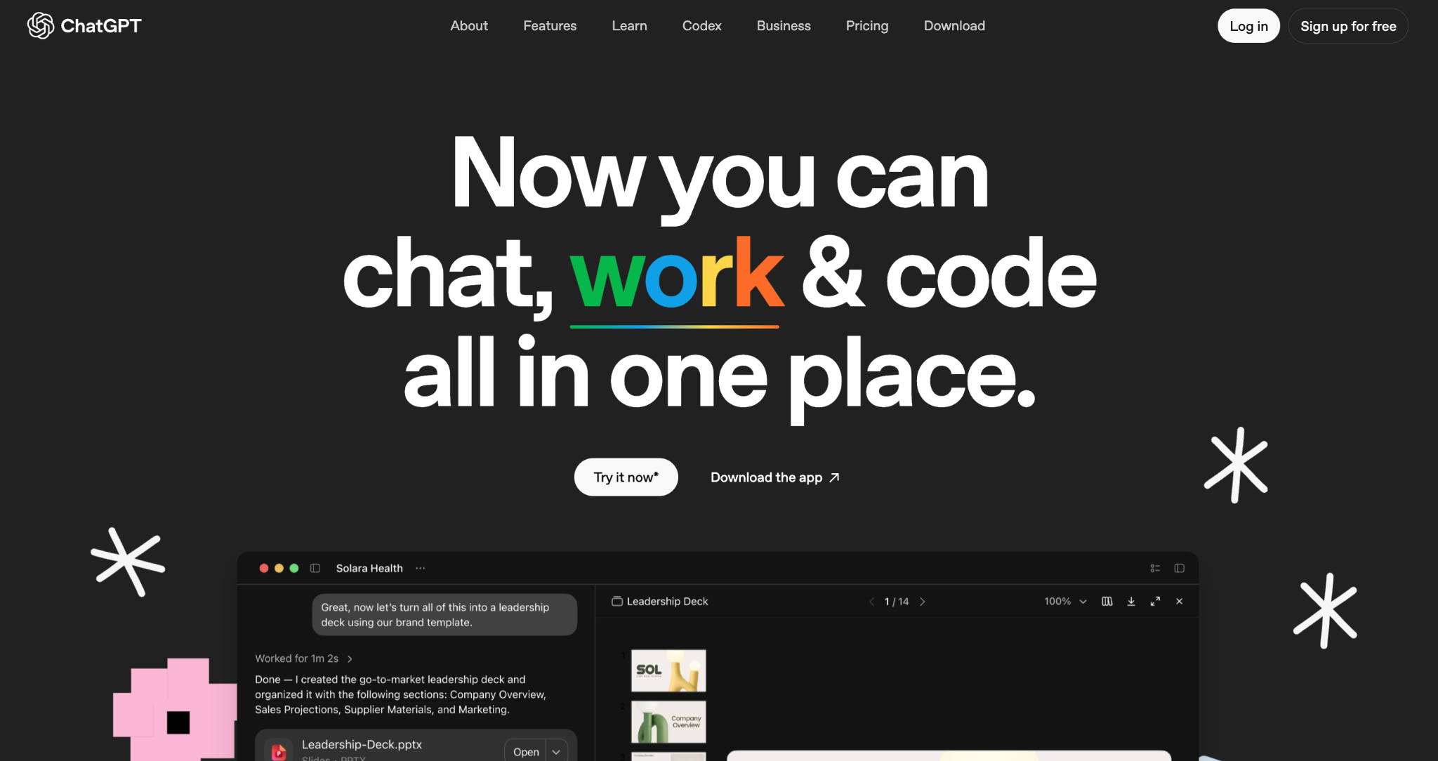 ChatGPT homepage pinch the header