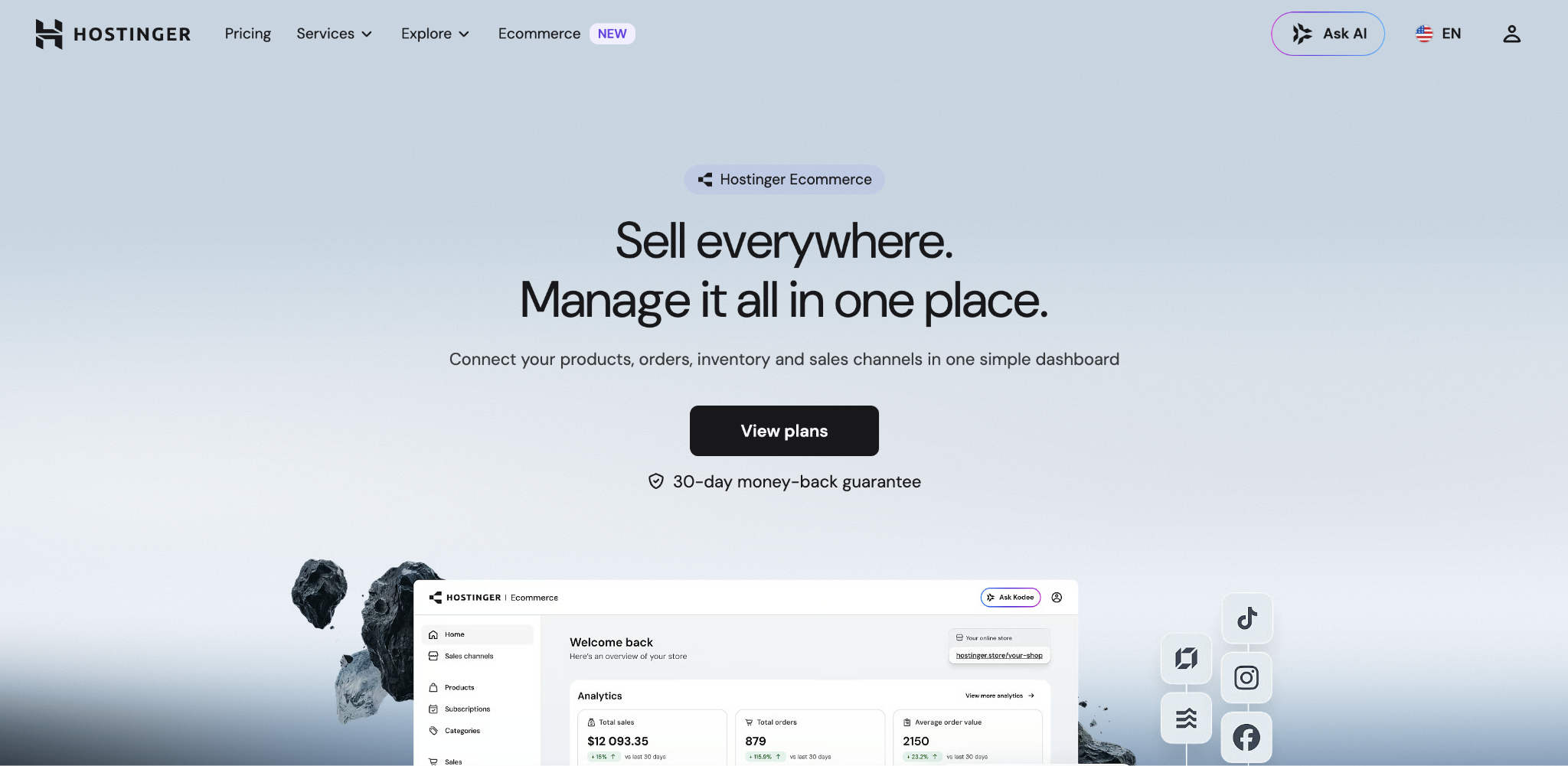 Hostinger Ecommerce landing page