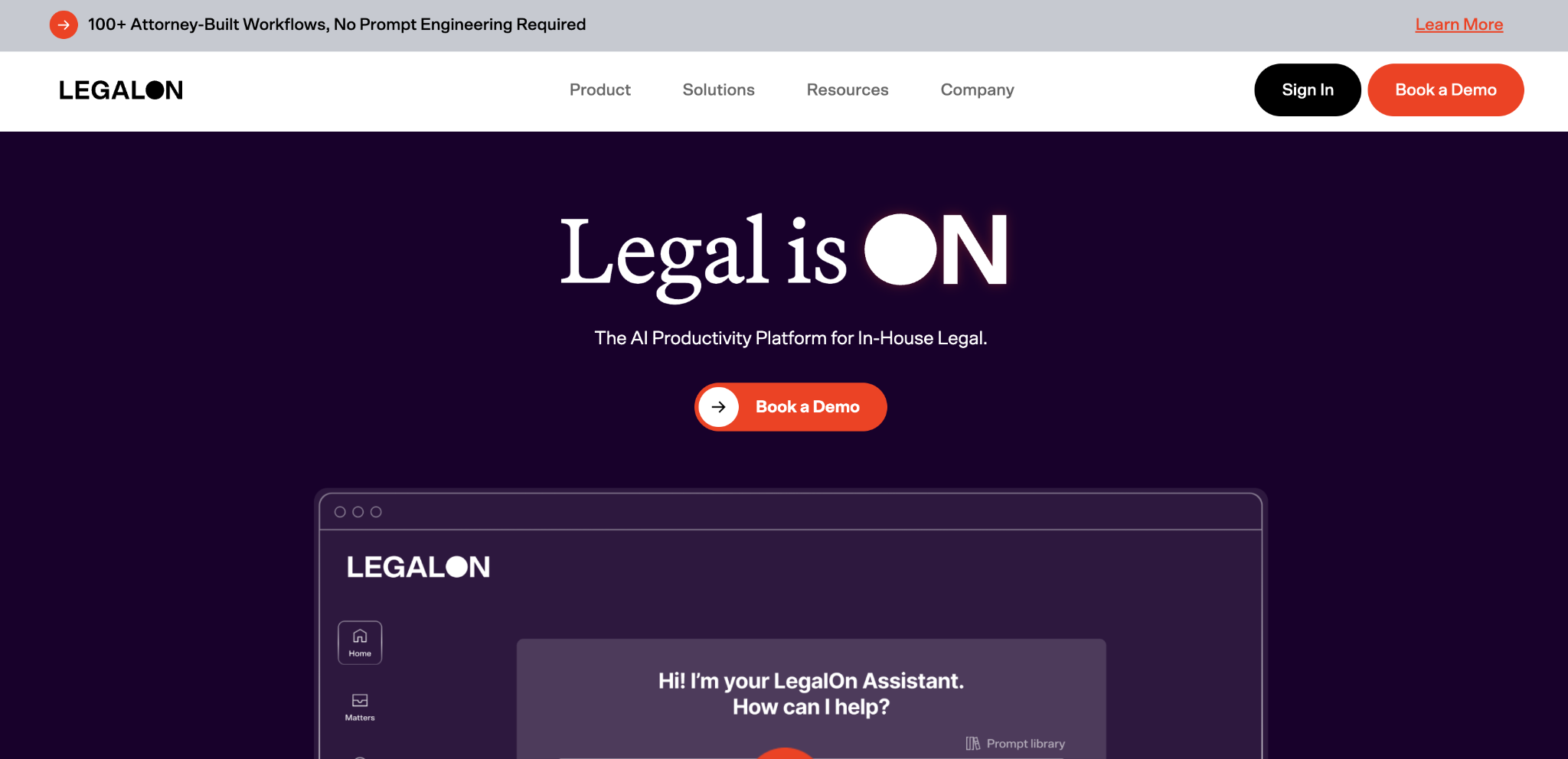 LegalOn home page
