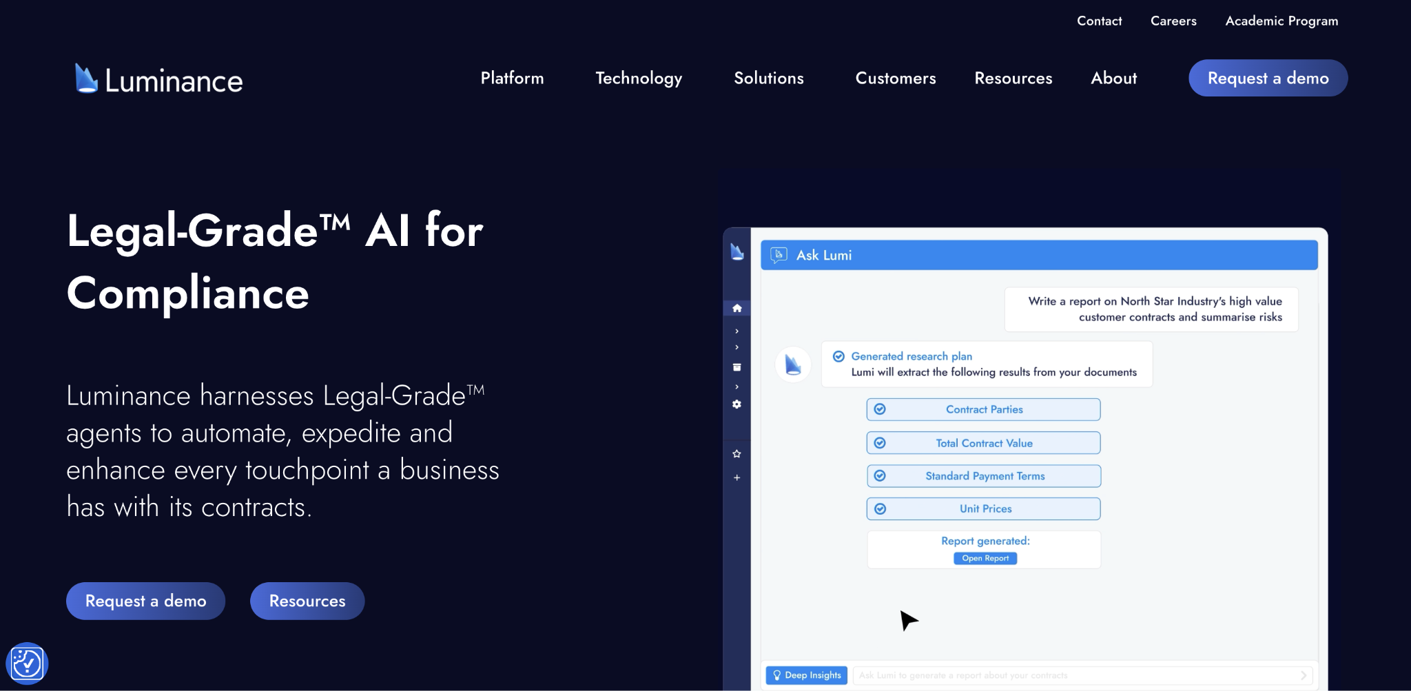 Luminance home page