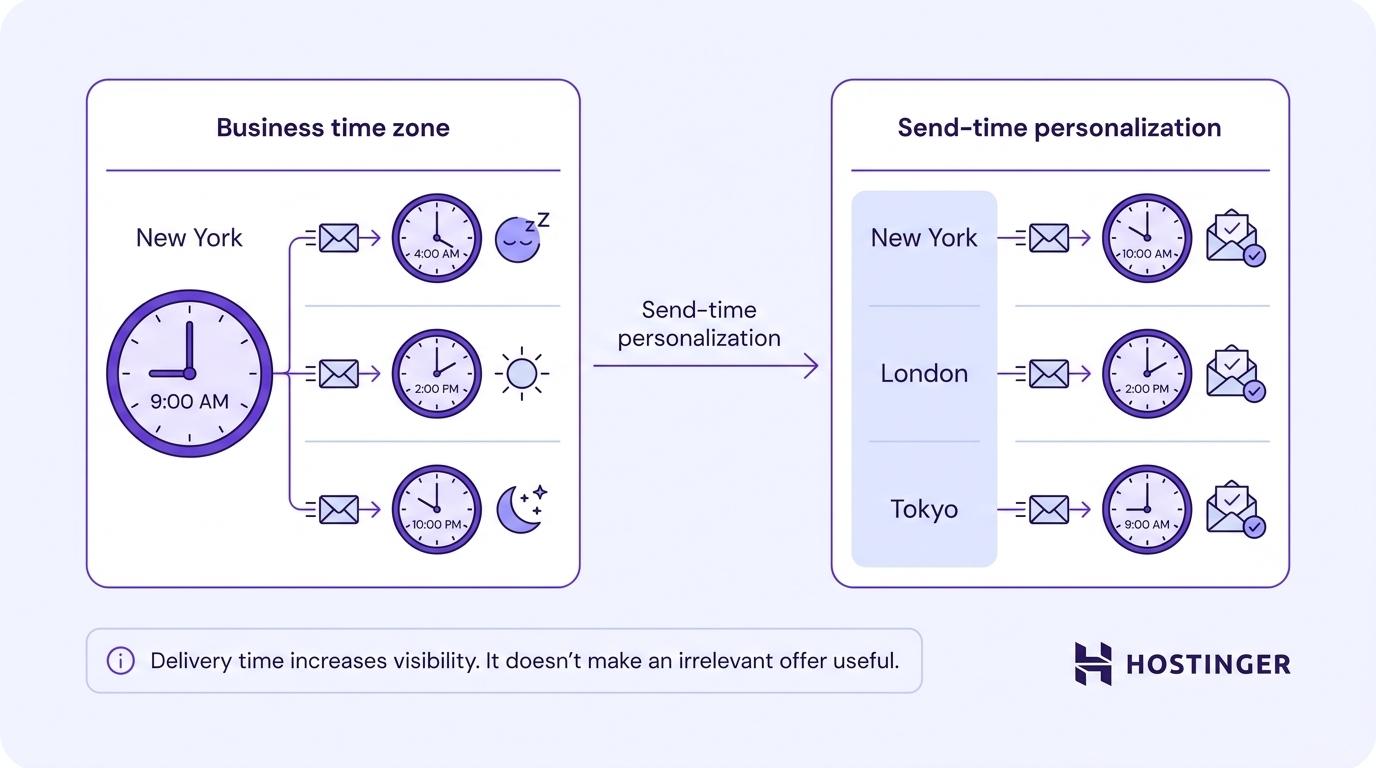 Personalized sent times - Personalized email marketing tactics