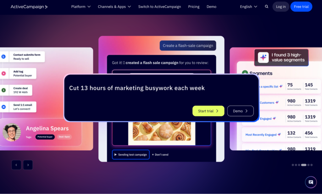 ActiveCampaign homepage