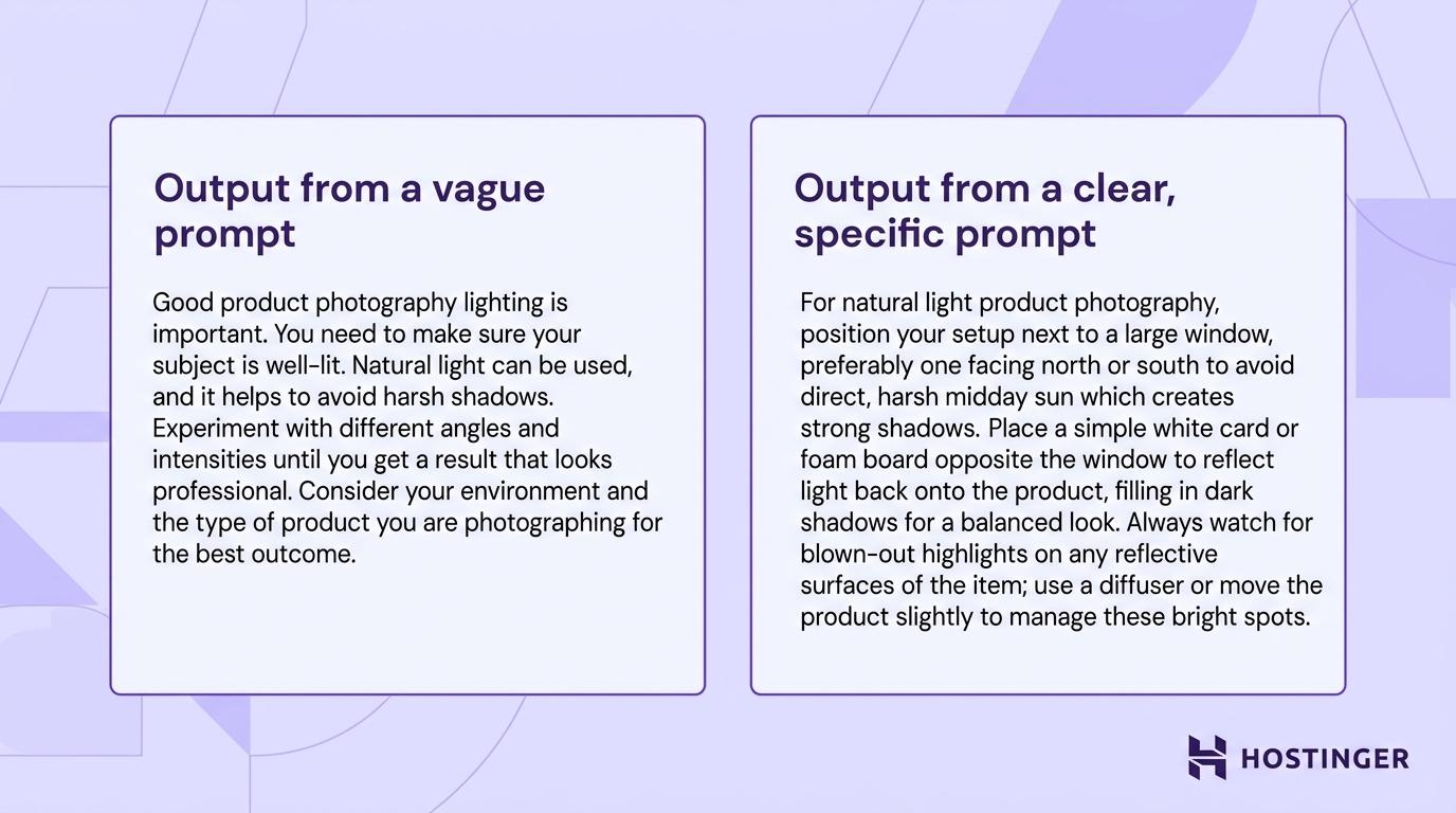 Vague vs clear prompts: the difference in output