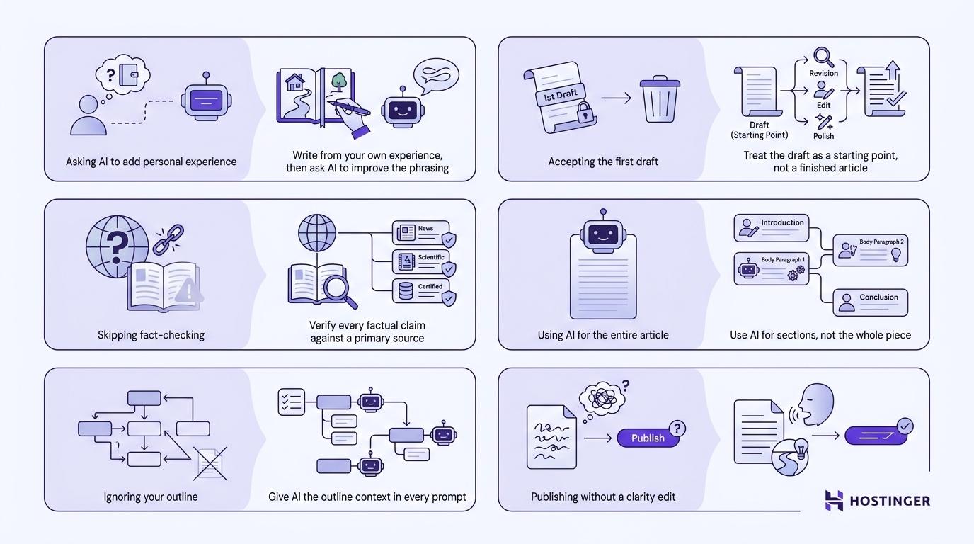 Common mistakes when you use AI to write blog posts