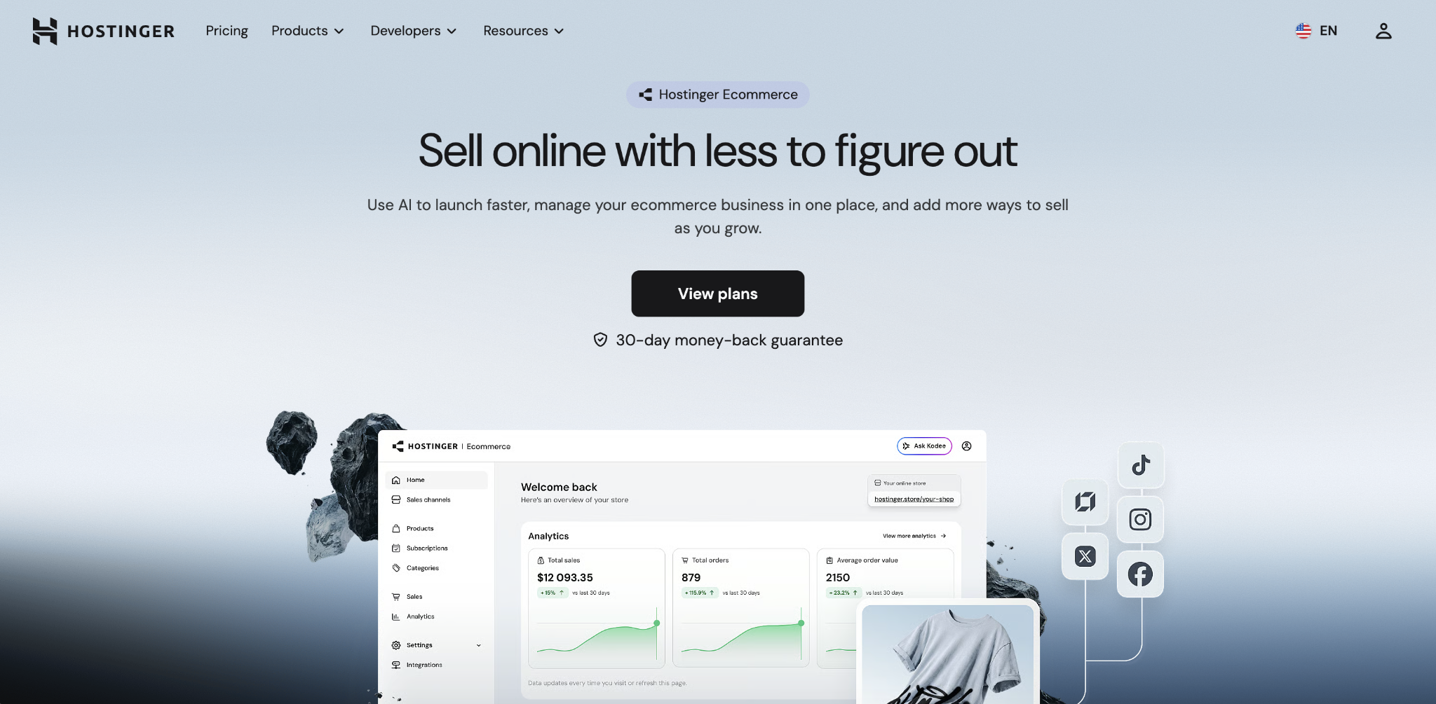 Hostinger Ecommerce landing page