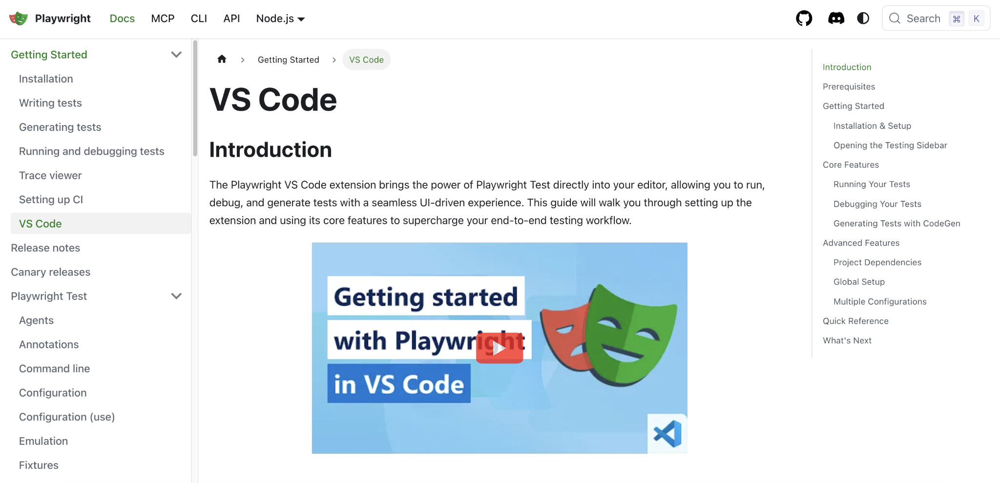 Playwright Test for VS Code landing page