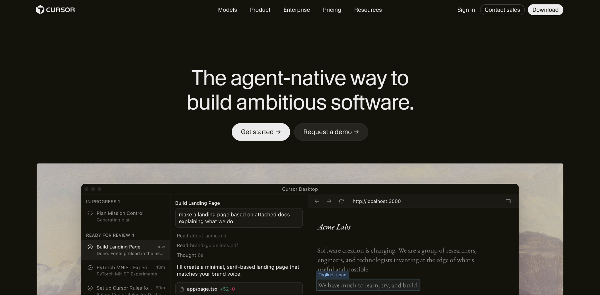 Cursor home page