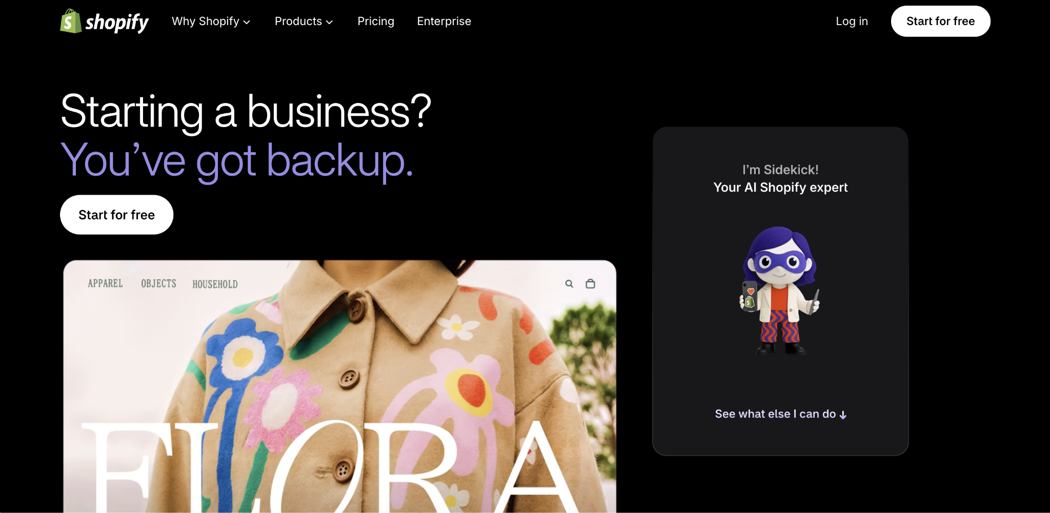 Shopify Sidekick landing page