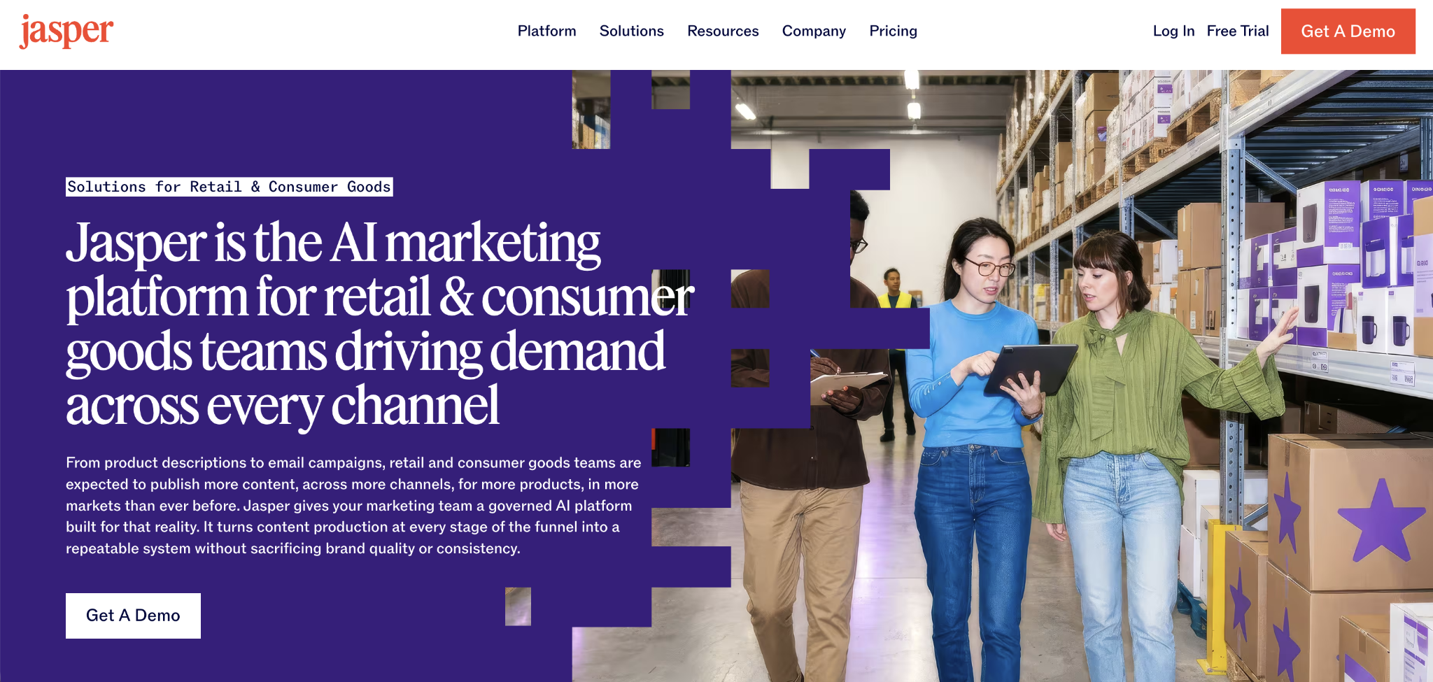 Jasper landing page