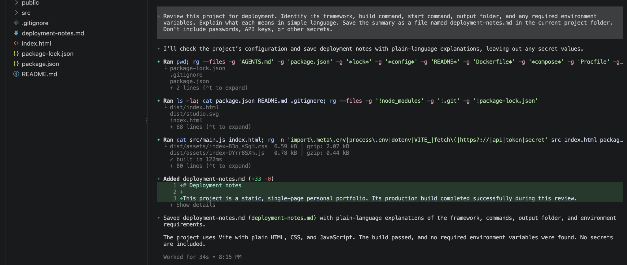 Codex terminal beginning deployment-notes.md