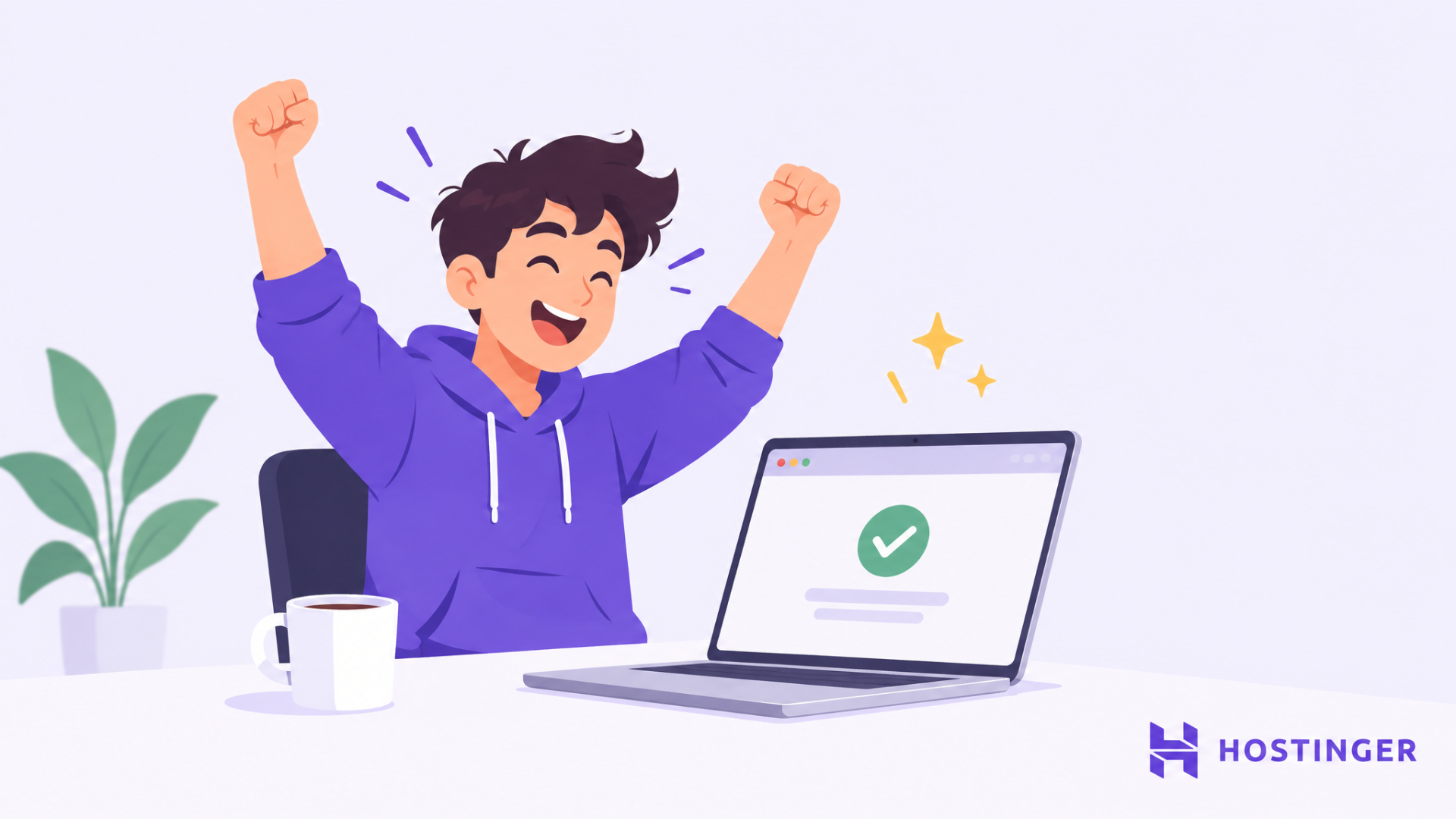 Developer celebrating following successfully deploying a Codex website illustration