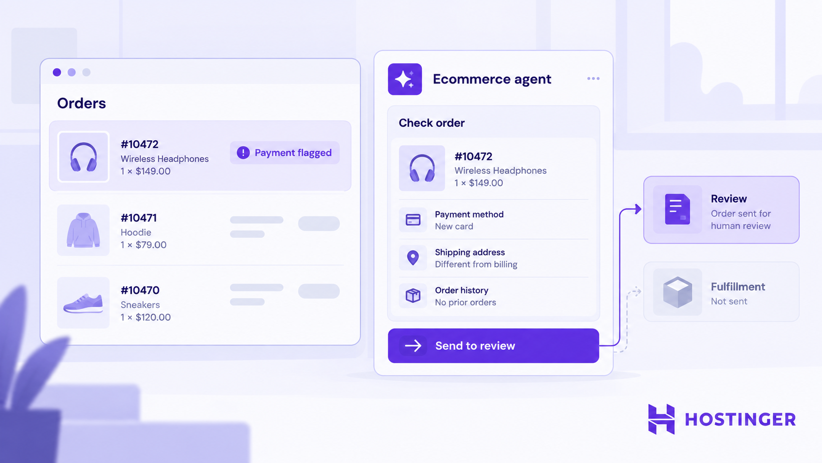Ecommerce agent order details example visual