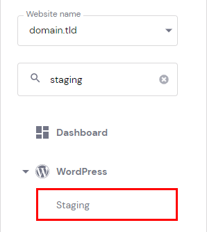 The Staging option on hPanel sidebar