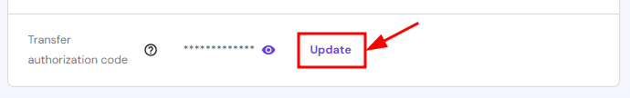 The option to update the transfer authorization code (EPP)