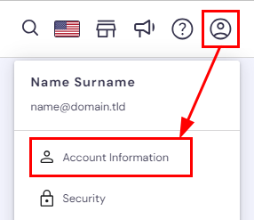 The Account Information opion on Hostinger's members area