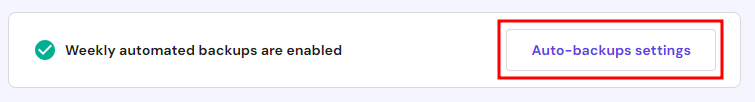 The Auto-backups settings button on the Snapshots & Backups section