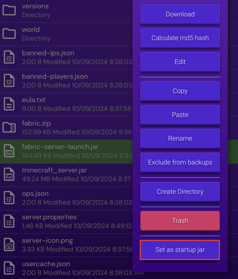 How to install the Fabric mod loader on a Minecraft server